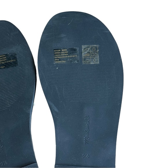 NEW Madewell The Gabi Thong Slide Sandal 9.5 Leather Black White - Picture 7 of 8